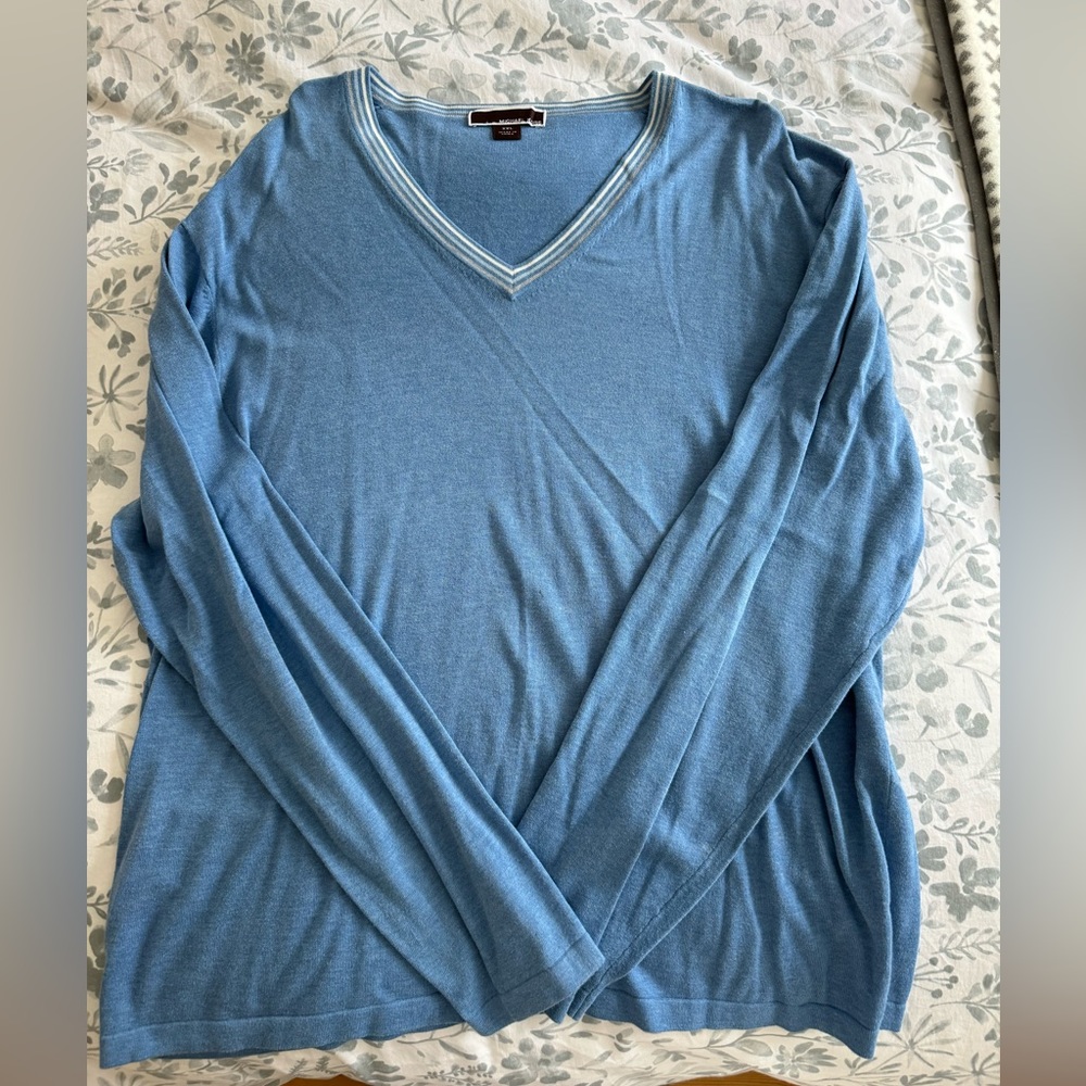 Men’s Michael Kors XXL Vneck Sweater Blue